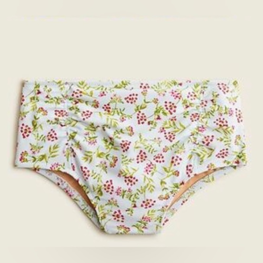 J. Crew Girls high waisted bathing suit bottoms UPF 50+ BF804 Floral 8 swimsuit